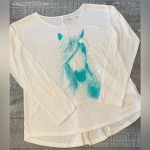 SO Perfectly Soft Horse Embellished Swing Shirt